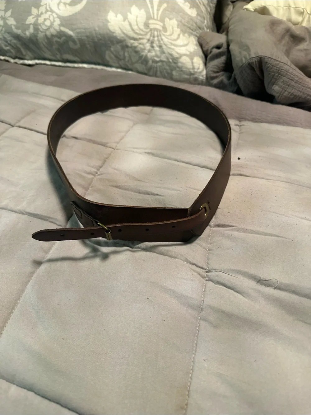 Classic Brown Leather women’s Belt with Brass Buckle